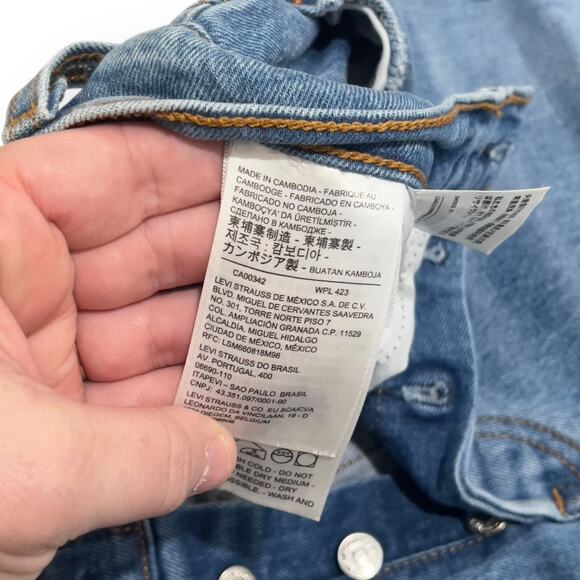 NEW Levi's Premium Wedgie Straight Distressed Jeans Womens Size 29 Medium Wash - Picture 3 of 10